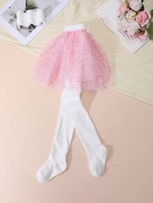 1 pieza Mallas de tutú de malla con estrellas para niñas, medias de ballet, adecuadas para primavera, verano y todas las estaciones - Multicolor - Ver 5