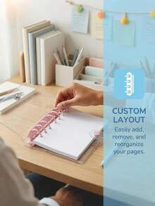 71pcs - Mini Transparent 6-Ring Binder Covers With Matching Inner Pages And File Folders. Made Of Soft Transparent PVC Material, Suitable For Binders, With Protective Sleeves And Quick Clips. Perfect Back-To-School Gift For Students, Ideal Children's Learning Supplies. - Multicolor - View 9