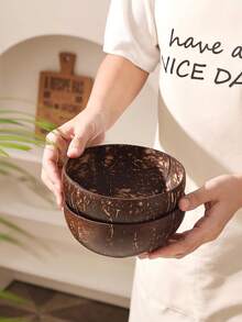 Bộ 6 bát gỗ vỏ dừa tự nhiên - Dùng kèm thìa gỗ, bát đựng sữa chua, bát tráng miệng, bát đựng siro - Bát salad gỗ tự nhiên, bát sinh tố. - Nhiều màu - Xem 4