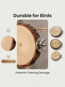 Holzpapageienstativ mit Ledermaterial, in verschiedenen Größen erhältlich, mit Schrauben zum Befestigen der Vogelruhe-Plattform, Papageienspielzeug, Vogelzubehör, Vogelkäfig-Accessoires (Farbe kann aufgrund von Chargenunterschieden im Holzmaterial variieren) - Verschiedenfarbig - Übersicht 5