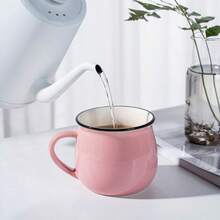 1 Stück abgerundete Keramik Kaffeetasse/Becher, einfach zu greifen, vielseitig einsetzbar, geeignet für Büro, Zuhause, alle Getränke, tolles Geschenk - Verschiedenfarbig - Übersicht 10