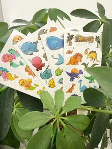 (30pcs/Set) Colorful Cartoon Temporary Tattoos, Including Hundreds Of Designs Such As Cartoon Animals, Mermaids, Unicorns, Colorful Butterflies, Little Trucks, Cute Cartoon Fruits & Vegetables, As Well As Space Planets, Pirates, Robots, Also Suitable As Gifts For Friends, Waterproof Long-Lasting Realistic Temporary Tattoo Stickers, DIY Use - Multicolor - View 6