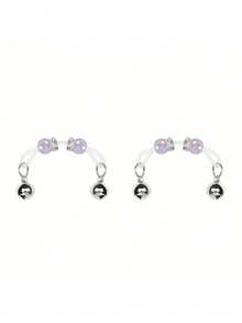 带铃铛的夹式乳头夹，无需穿孔的无痛乳环，可调节硅胶套，适合贴身穿着、角色扮演和闺房摄影 - 鈴鐺款 - 查看 12