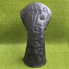 耐用高尔夫球杆头套，精致刺绣皮革高尔夫木杆头套，铁杆和推杆头套 - 彩色 - 查看 10