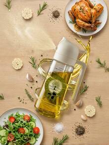 1个白色塑料喷油瓶，橄榄油喷雾器，带精确刻度，可重复灌装，多用途喷雾/倾倒瓶，轻巧方便，适合家庭使用 - 彩色 - 查看 10