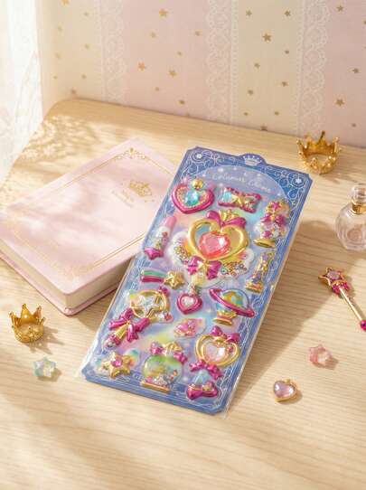 POKOJA LAND 1/6/12张卡通动物装饰贴纸，自粘贴纸，适用于剪贴簿、文具装饰、手工制作，可重复使用防水贴纸，可用于笔记本电脑、水瓶、笔记本、汽车、行李箱、礼品包装、派对装饰、乙烯基贴纸、学习用品