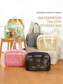 1个时尚多功能大容量化妆包/健身包，带鞋仓、干湿分离，适合日常旅行、商务出行、游泳及其他旅行需求 - 彩色 - 查看 4
