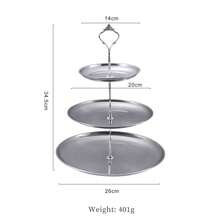 1 PC Gold-Plated Stainless Steel Double/Three-Layer Paper Cup Holder, Elegant Stainless Steel Paper Cup Holder For Festive Parties / Display Tower / Dessert Plate / Display Stand / Paper Cup Holder / Christmas / Wedding Banquet / Multi-Layer Dessert Stand / Eid / Valentine's Day / Easter (American Holiday) / / Jewelry Tray - Multicolor - View 12