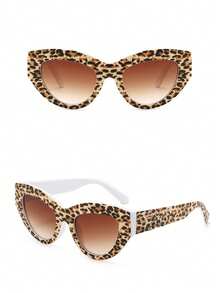 1 Pair Unisex Classic Cat Eye Glasses, Suitable For Street Style, Travel, And Daily Wear - White Tofu Pudding - View 4