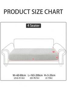 1件装天鹅绒沙发套，防滑耐用弹力面料，可机洗，适用于客厅和卧室，宠物友好 - 纯色格子 - 淺灰色 - 查看 16