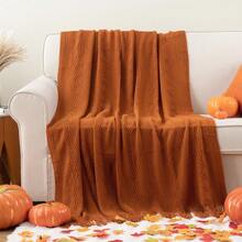 Caramel Throw Blanket For Couch, Orange Red Throw Blanket For Bed, Fall Decor Rust Red Fall Throw Blanket, Halloween Decor, 50"X60" - 焦糖 - 查看 7