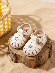 Infant Infant Girls Sandals Summer Infant Wedding Dress Flat Shoes Newborn Crib Shoes First Walkers Prewalkers Shoes - White - View 3