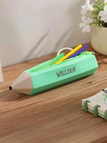 Personalized Name Pencil Case, Pencil Shaped Silicone Case, Back To School Gift, Teacher Prize Reward, Zipper Stationery Bag, Student Gift - Multicolor - View 3