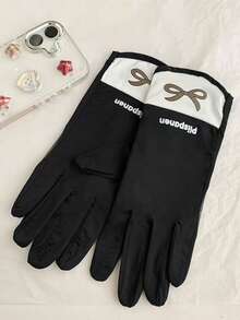 1双透气轻薄蝴蝶印花全指手套，防晒防滑，触屏兼容，适合骑行、驾驶，女士适用 - 蝴蝶結女士手套 - 查看 8