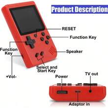 Consola de juegos de bolsillo de vídeo Retro clásica, pantalla Lcd integrada, reproductor de juegos portátil 400 para niño, regalo de Navidad M4CF - Negro con bolsa - Ver 5