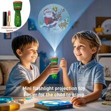 SKYQITIAN 2-In-1 Projector And Flash Light, Fun Christmas Flashlight Projector, Novel Gift Flashlight Projection Luminous Fun Educational Early Childhood Projector Lamp Suitable For Boys And Girls Fun Christmas New Year Birthday Gifts - Red - View 1