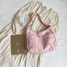 New Stylish Fresh Sweet Artistic Underarm Versatile Tote Bag For Women, Lightweight Commuter Large Capacity Shoulder Bag , Makeup Room Decor ,Makeup Bag - Multicolor - View 10