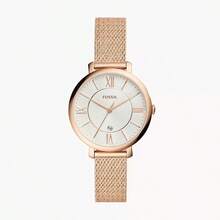 Fossil Women's Rose Gold Mesh Band Roman Numeral Dial Elegant Quartz Watch, Sophisticated Daily Wristwatch, Gift For Her ES4352 - Rose Gold - View 1