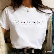 Refreshing SummerFashion Friends TV Show Funny Cartoon T Shirt Women Graphic Best Friends Harajuku T-Shirt Korean Style Tshirt Top Female 2026 - 白色 - 查看 1