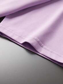 SNOOPY Cute Holding Big Flower Retro Cartoon Short Sleeved T Shirt Creating Summer Denim Shorts Lazy Casual Style Outfit - 淡紫色 - 查看 5