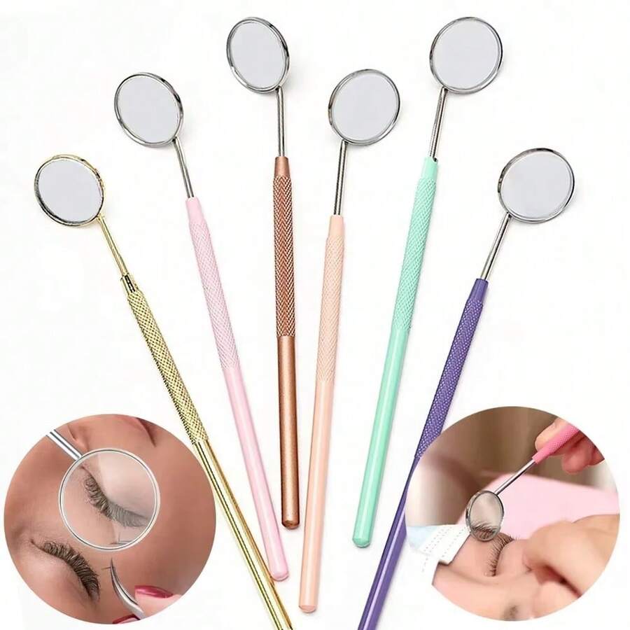 Eyelash Beauty Mirror, Dental Inspection Mirror, Detailed Dental Mirror, Eyelash Extension Eyebrow Tool - 銀色 1件 - 查看 1