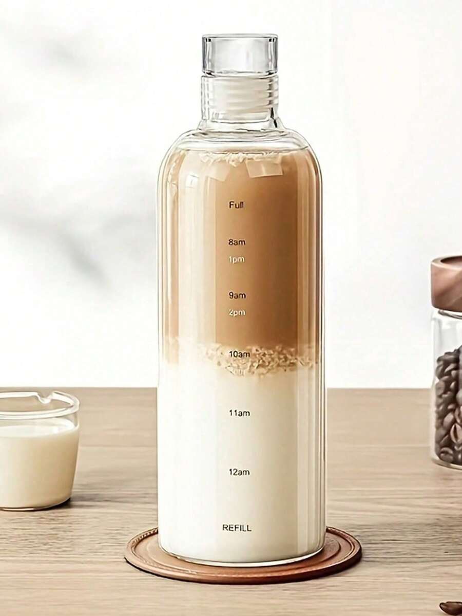 1pc/Portable Large Capacity Plastic Water Bottle, Beautiful Shaker, Travel Essentials, Glass Juice Bottle, Water Bottlepp