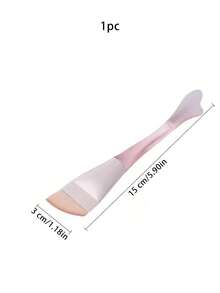 1/2支装美容院泥面膜粉底平头鱼尾硅胶化妆刷美容面膜长柄透明硅胶面膜 - 彩色 - 查看 7