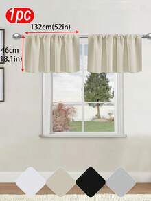 1pc Blackout Short Curtain Modern Minimalist Window Curtain Suitable For Living Room, Bedroom, Kitchen And Other Decor, 100% Polyester Modern Curtain, Suitable For Living Room, Cafe Decor, Kitchen Curtain, Modern Minimalist Window Decor, Kitchen Decor - Beige - View 15