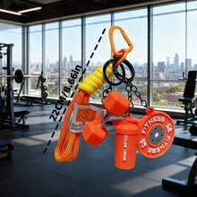 4pcs/Set Personalized Fitness Themed Barbell, Dumbbell, Key Chain Set, Handmade Woven Keychain With Barbell, Dumbbell, Water Bottle, Key Ring, Unisex Couples Fitness Couples Gift, Best Choice For Various Holidays - Multicolor - View 5