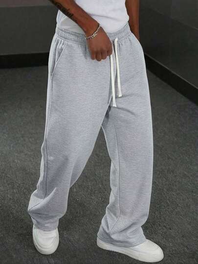 This Men's Casual Sweatpants Feature A Loose, Straight-Leg Silhouette With A Thermal Lined For Comfort And Drape. Suitable For Both Indoor And Outdoor Wear, It Also Makes A Great Gift For Couples. The Pants Are Made Of 100% Polyester Fabric And Have A Drawstring Waistband For Adjustable Fit, Available In Multiple Colors.