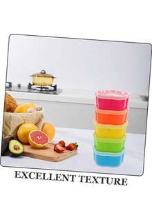5pcs Colorful Mini Snack Storage Boxes, Heart/Flower/Square Shaped Containers For Valentine's Day, Spice Jars With Lids, Rainbow Candy Nut Organizer, Kitchen Spice Jam Rack, Mini Salad Dressing Containers, Reusable Leak-Proof Sauce Cups For Lunch Box, Back To School Supplies, Bento Accessories - Multicolor - View 6