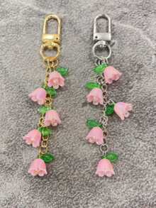 兰花仿珍珠钥匙扣、流苏吊饰、钥匙扣、钥匙扣配件、包包吊饰、汽车钥匙扣、耳塞盒装饰，女士礼品。可爱珍珠兰花钥匙扣、创意流苏钥匙扣、背包吊坠、包包装饰、生日/派对礼物、汽车配饰、校园风珍珠哥特风Y2K - 彩色 - 查看 7