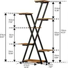 Soporte para plantas de interior con luces de cultivo: Estante metálico grande de varios niveles - Estante vertical iluminado con temporizador para flores y suculentas - Negro - Ver 4