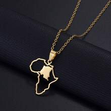 1Pc 3CM Charm African Maps Different Countries Pendants Necklaces Kenya Cameroon Senegal Ghana Morocco - Yellow Gold - View 24