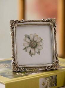 Cirelle 1pc European Style Colorful 3D Floral Pattern Decorative Photo Frame, Resin Material Square Picture Display Frame, Multi-Color Options, Suitable For Bedroom, Study, Office Desk Photo Decor, Photography Prop, Home Wall Decor - Multicolor - View 8