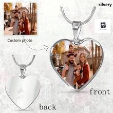 Customized Photo Necklace, Stainless Steel Photo Pendant Necklace, Personalized Necklace, Elegant Classic Style, Birthday, Thanksgiving, Christmas Custom Gift For Him/Her, Perfect Gift For Friends, Couples, Mothers, Classmates - Multicolor - View 4
