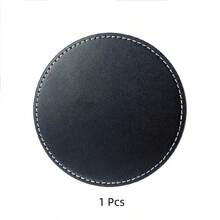 1/3pcs/5pcs Set Customized Coasters, Round 10cm PU Leather Coasters With Text/Letter, For Coffee Cups, Tea Cups, Dining Tables, Bars, Cars, Heat-Resistant Anti-Slip Mats, Personalized Gifts - Multicolor - View 9