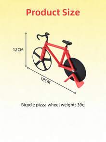 1个自行车造型披萨刀，创意滚动披萨刀，双轮披萨切割器，披萨分割器，单轮自行车造型披萨刀，不锈钢披萨刀，适用于家庭和专业厨房 - 有趣的披萨派对装饰 - 易于清洁的披萨切割工具 - 烹饪爱好者的趣味设计 - 多 - 查看 11