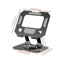 Rotatable Foldable Metal Desktop Stand For IPad, Tablet, Laptop, Livestream, Study, Binge-Watching, Cooling Tablet PC Stand - Black - View 6