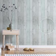 Artyuan 1 Roll Vintage Distressed Wood Grain Peel And Stick Wallpaper, Removable Self-Adhesive Wallpaper For Cabinets, Drawers, Indoor Wall Decor (17.53 Inches Wide X 32.8 Feet Long - Blue) - Multicolor - View 2