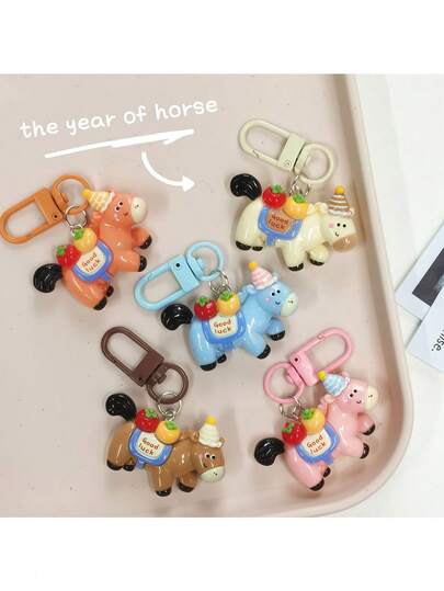 1/2pcs Cute Pony Keychain, Cartoon Soft & Adorable, Bag Pendant Accessory, Gift For Couples Or Friends. Unique Design And Accessory Highlights Personalized, Becoming An Interesting Accent In Daily Outfits