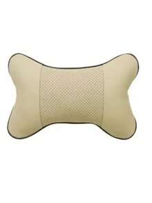 1pc Car Headrest Neck Support Cushion Pillow, Breathable Mesh Fabric, PU Leather Sides, Fiber Filled, Universal Car Neck Pillow To Relieve Headache - Multicolor - View 7