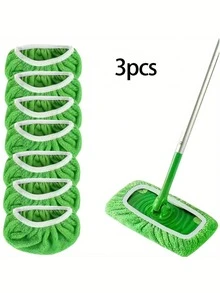 3pcs/Set High Quality Reusable Mop Replacement Pads: Washable, Durable, Wet & Dry Use, Highly Absorbent - Cloth Cover - View 9