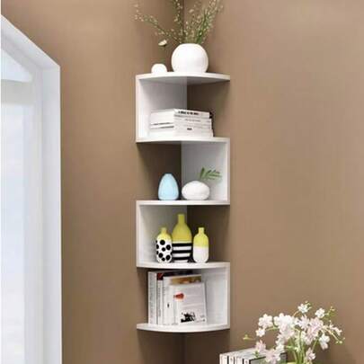 Hörnhylla 5 nivåer flytande hyllor vägg lätt att montera väggmonterade hörnhyllor för sovrum