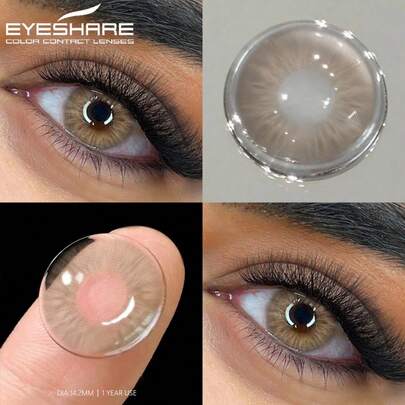  1 Pair Eyeshare Natural Color , Blue, Brown, Gray Pupil Natural Appearance