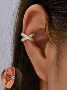 1pc Minimalist Zirconia Ear Cuff, Earring For Non-Pierced Ears, Fashion Jewelry - Ear Clips - View 7
