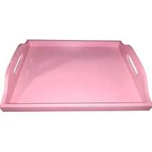 Low-Edged Tray With Handle For Coffee Corner, Office Organization, Break Room, Capsules, Elegant And Practical. - Rosa Pálido - Ver 2