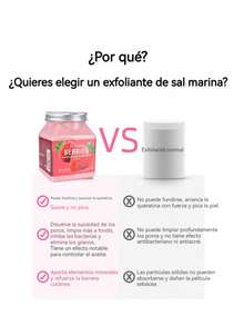 Exfoliante corporal de frutas vegetales de 500 g para limpieza profunda, exfoliación y suavizado de la piel; exfoliante de sales de baño - perla - Ver 2
