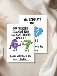 1/3 bộ 67 thiệp Valentine cho trẻ em và thiếu niên, có thể tùy chỉnh văn bản, thiệp Valentine 6-7, thiệp Valentine cho trẻ em, thiệp quà tặng lớp học 6-7 có thể chỉnh sửa và in được. - A - Xem 5