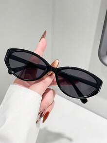 1 pieza Gafas de moda para mujer, versátiles para uso casual, fiestas, vacaciones, gran opción de regalo - marco negro - Ver 2